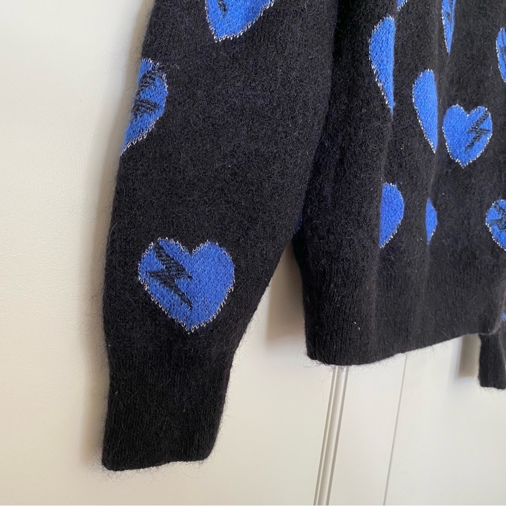 Saint Laurent Black Heart and Lightning Bolt Sweater - Picture 5 of 7